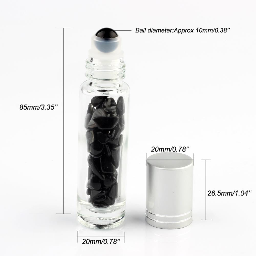 Refillable Glass Roller Ball for Essential Oils with Natural Stone