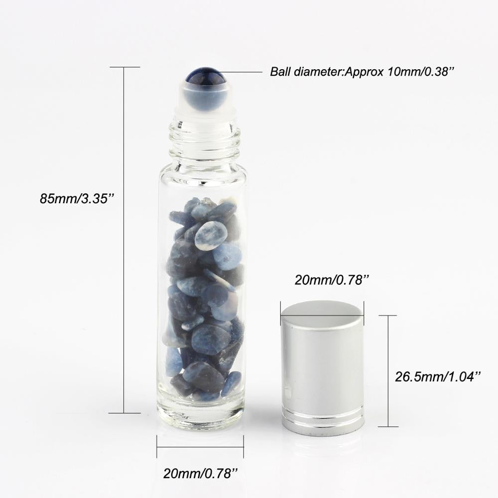 Refillable Glass Roller Ball for Essential Oils with Natural Stone