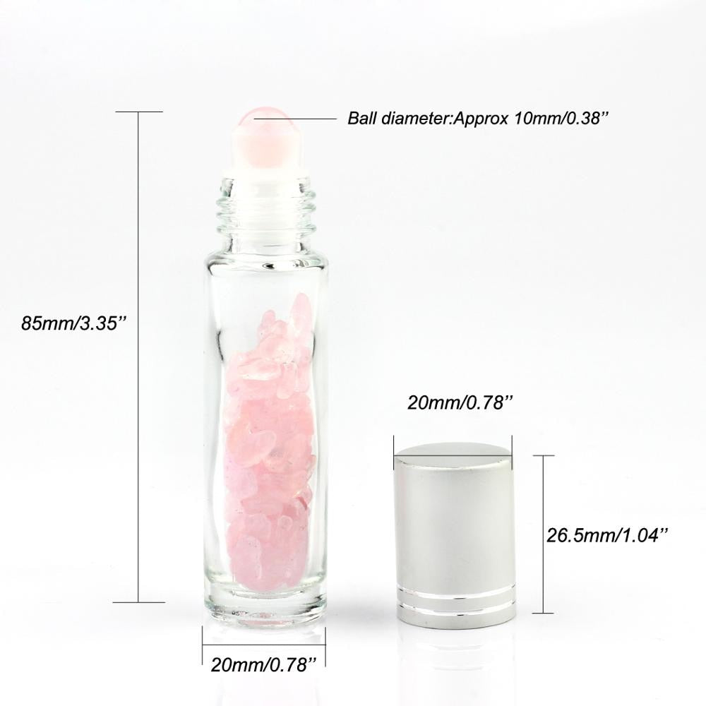 Refillable Glass Roller Ball for Essential Oils with Natural Stone