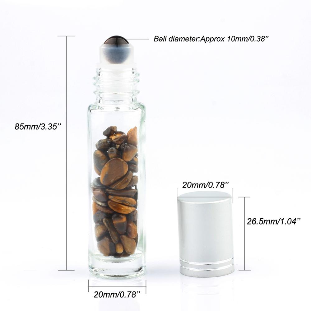 Refillable Glass Roller Ball for Essential Oils with Natural Stone