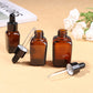 Amber Square Glass Dropper Bottle - Essential Oils Aromatherapy Refillable Bottle