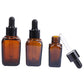 Amber Square Glass Dropper Bottle - Essential Oils Aromatherapy Refillable Bottle