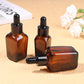 Amber Square Glass Dropper Bottle - Essential Oils Aromatherapy Refillable Bottle